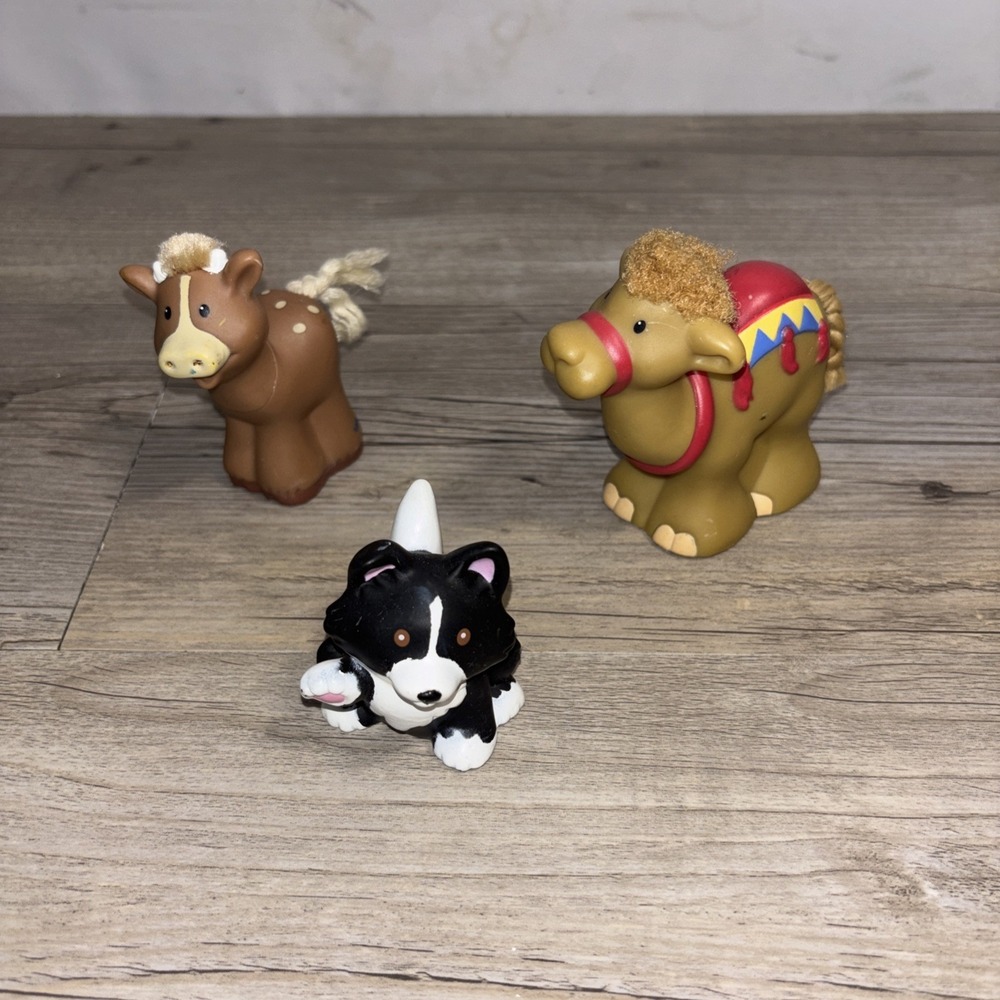 3 Pc Fisher Price Nativity Animal Christmas Barnyard Scene